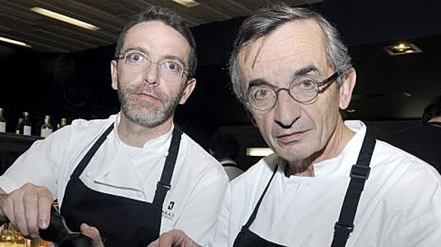 Michel Bras, a la derecha, junto a su hijo Sébastien