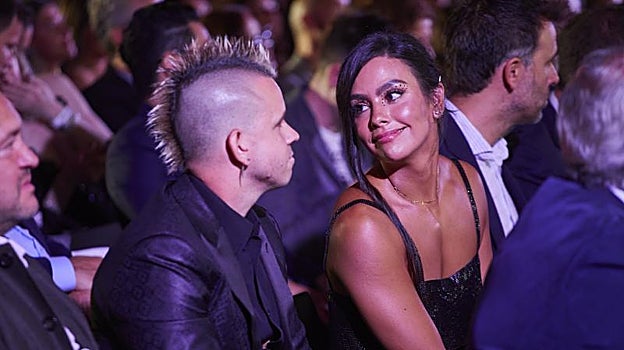 Cristina Pedroche y Dabiz Muñoz  instantes antes de recibir el premio de 'Mejor Cocinero del Mundo'
