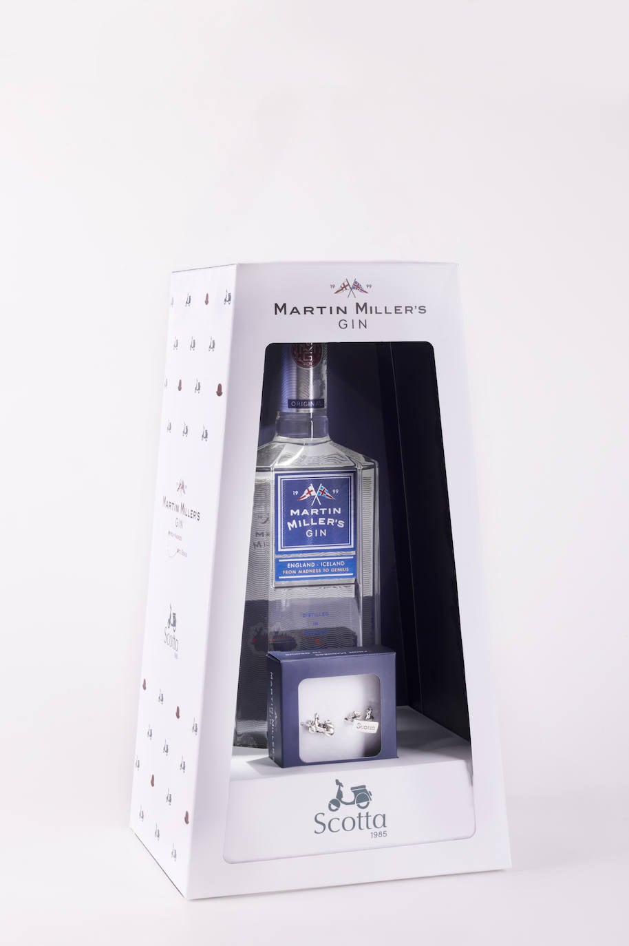 La unión de Martin Miller's Gin y Scotta 1985 llega para satisfacer a los paladares más exigentes y amantes de una buena copa. Se trata de una edición limitada que incluye los emblemáticos gemelos en acabado de plata envejecida de Scotta 1985. Así se completa la propuesta, que tiene por protagonista a la ginebra más premiada, fruto de un proceso de destilación dual único que arranca en Inglaterra, a partir de botánicos cuidadosamente seleccionados, y culmina con la mezcla con el agua de los manantiales de Islandia. Se puede adquirir por 59,90 euros en www.scotta1985.com
