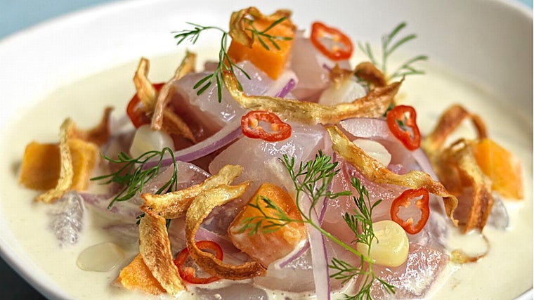 Cebiche de Lubina y alcachofa de Gastón Acurio