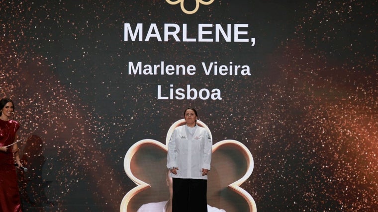 Marlene Vieira al recibir su primera estrella Michelin