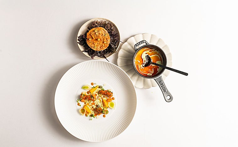 Imagen principal - Sobre estas líneas, algunos platos de Aromata