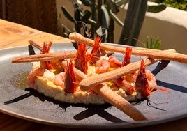 Ensaladilla de gamba roja de Es Codol Foradat, en Formentera