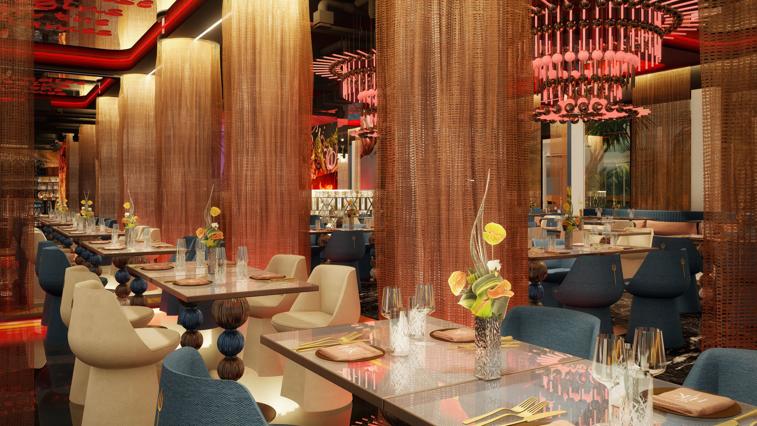 Interior de Hell's Kitchen en The Unexpected Ibiza Hotel