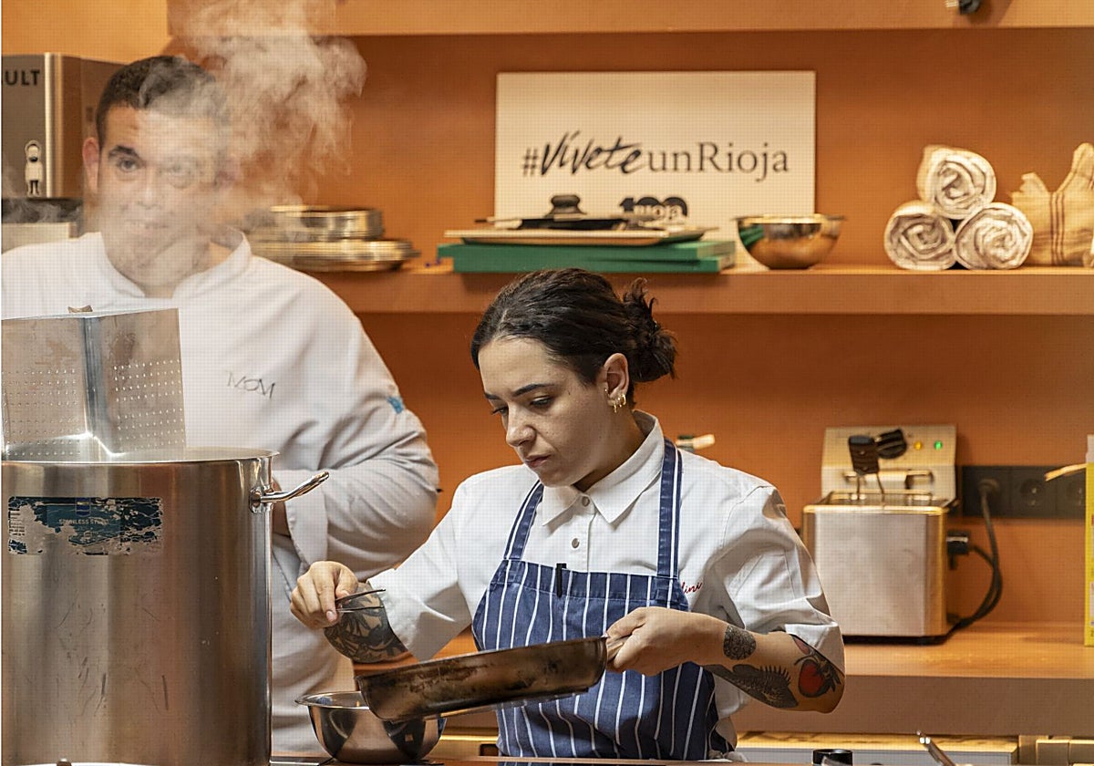 Sarah Cicolini, chef de Santo Palato cocinando en Residence Madrid