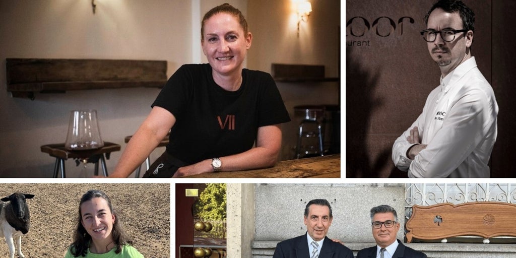 Paco Morales (Noor), los jefes de sala de Horcher, la pastora Pilar Pascual y la sumiller Audrey Doré, Premios Nacionales de Gastronomía 2025