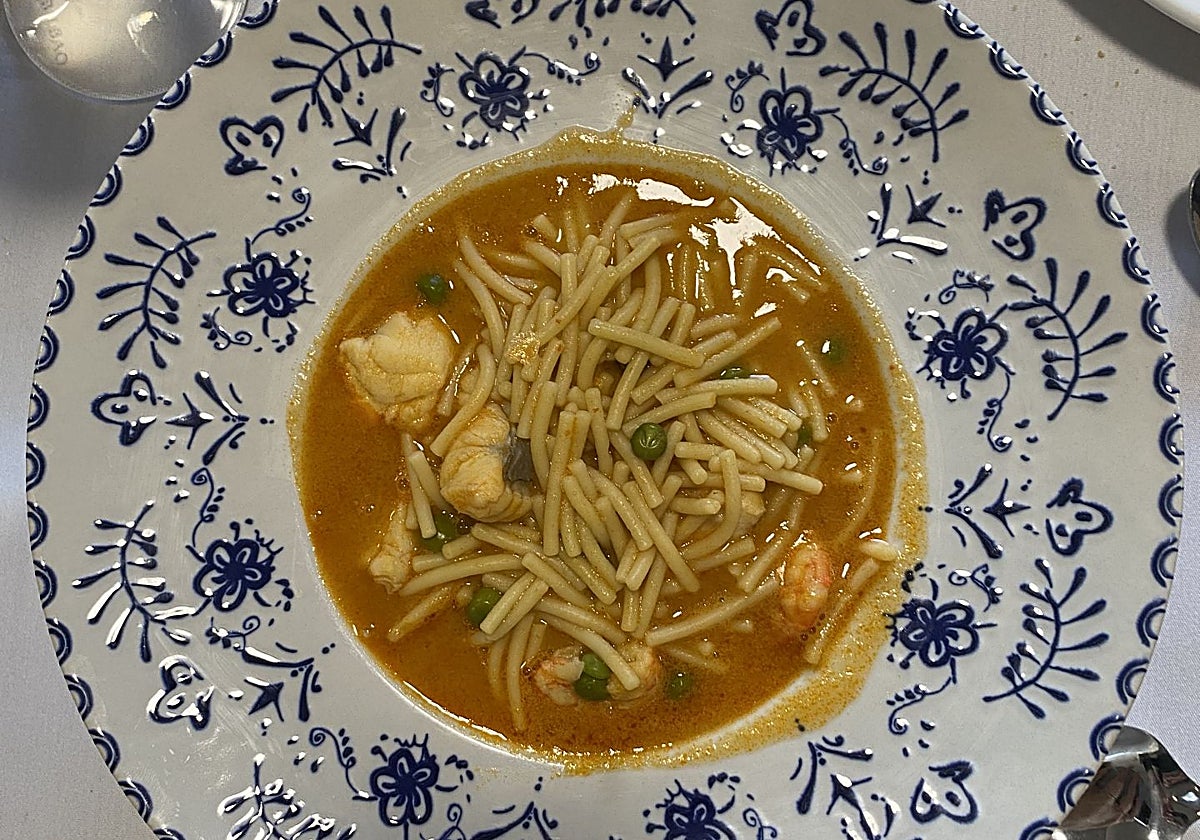 Fideos con rape de Casa Luciano