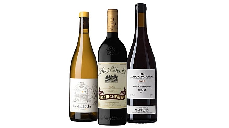 Da esquerda para a direita: La Sillería 2022, Gran Reserva 890 2011, Els Escurçons 2022.