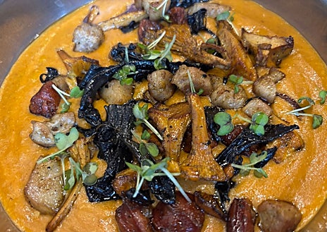 Secondary image 1 - Ham croquettes, pea porridge, mushrooms and torreznos, “tomato splitío 2.0”