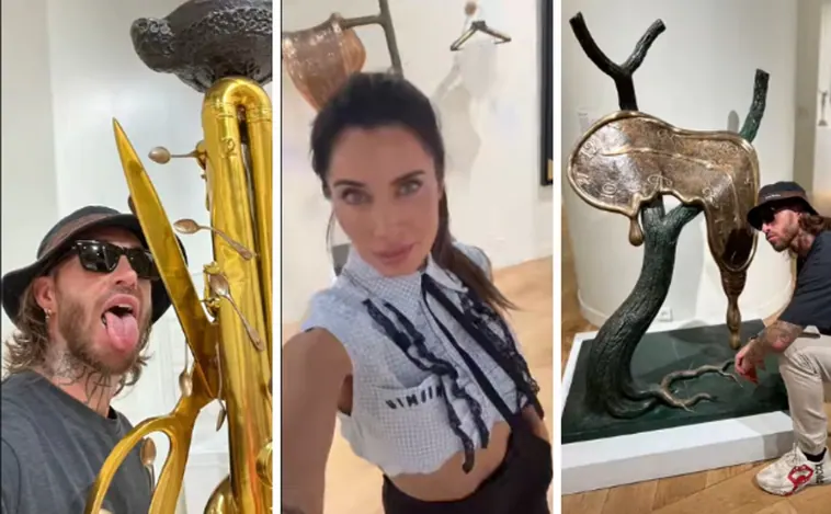 El enigma sin fin: Sergio Ramos y Pilar Rubio dan la nota entre obras de Dalí