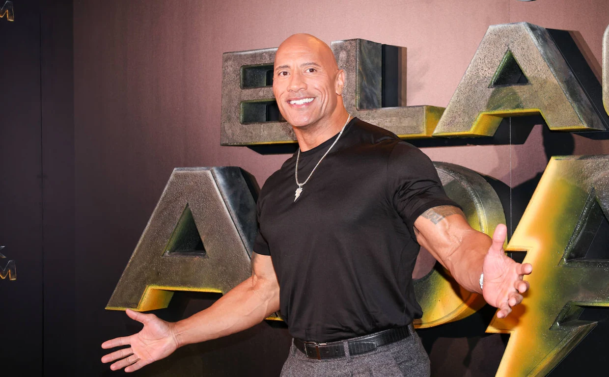 Dwayne Johnson y el elenco de “Black Adam” en su visita a la