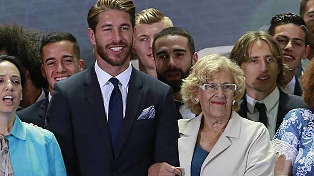 Sergio Ramos y Manuela Carmena