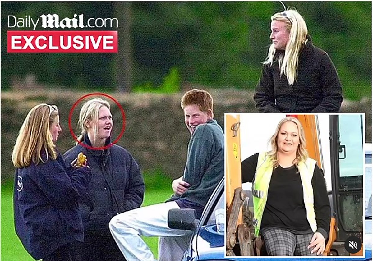 Imagen de Sasha en la actualidad y de ella en 2001 junto al príncipe Harry