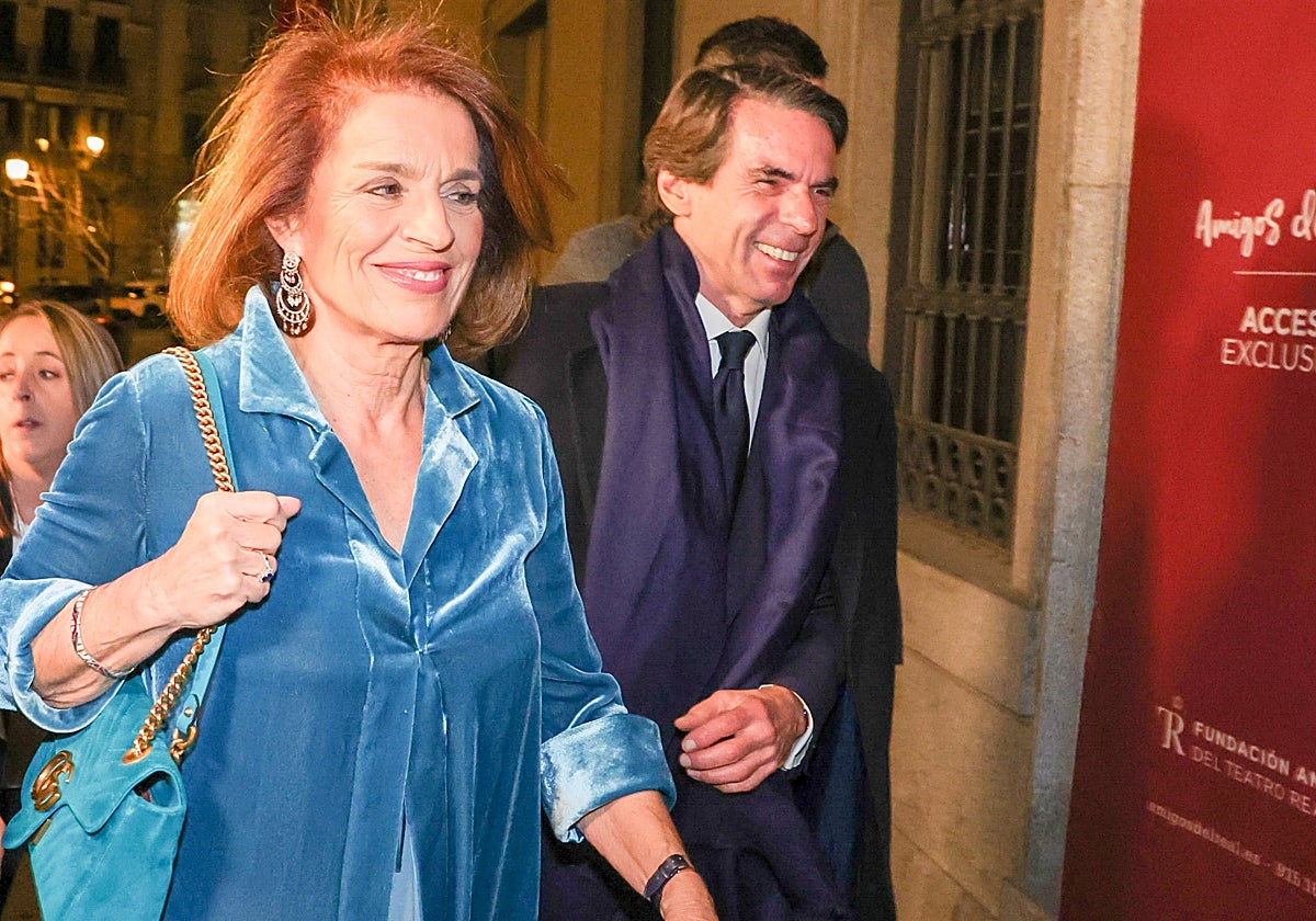 Ana Botella y José María Aznar llegando a la celebración del cumpleaños