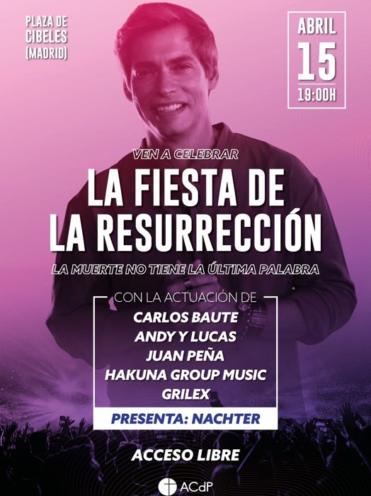 Cartel promocional de la participación de Carlos Baute en la Fiesta de la Resurrección