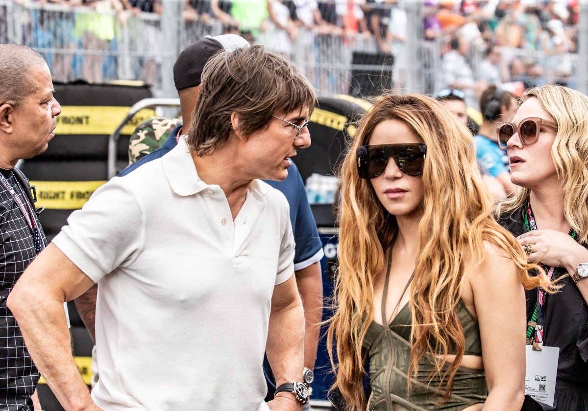 Tom Cruise y Shakira el pasado fin de semana en el Gran Premio de Fórmula Uno de Miami