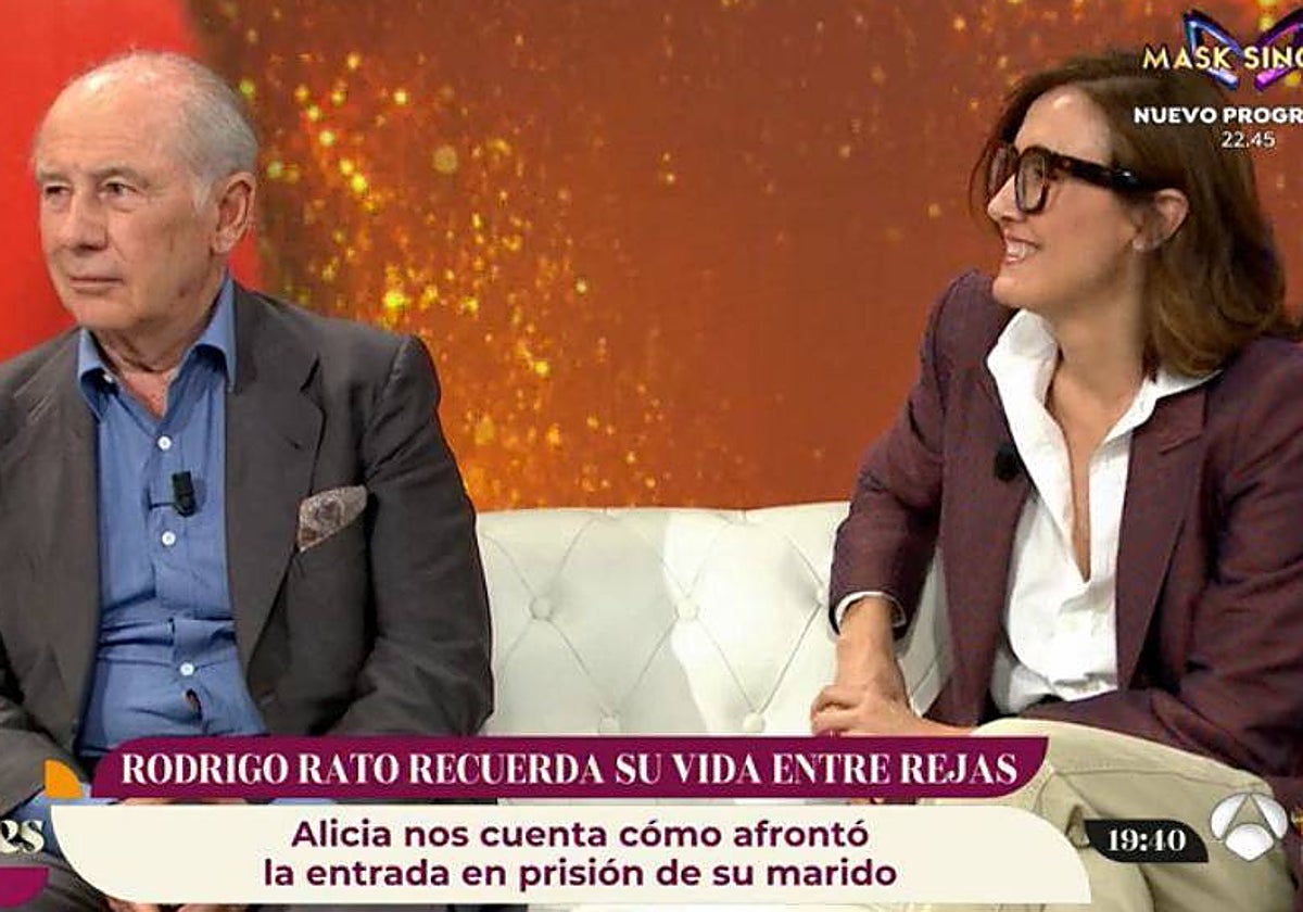 Rodrigo Rato y Alicia González ayer en 'Y ahora Sonsoles'