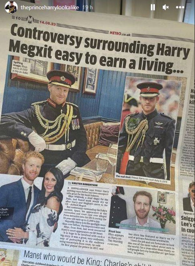 El rentable negocio de ser el doble del Príncipe Harry: más de 1.000 libras al día