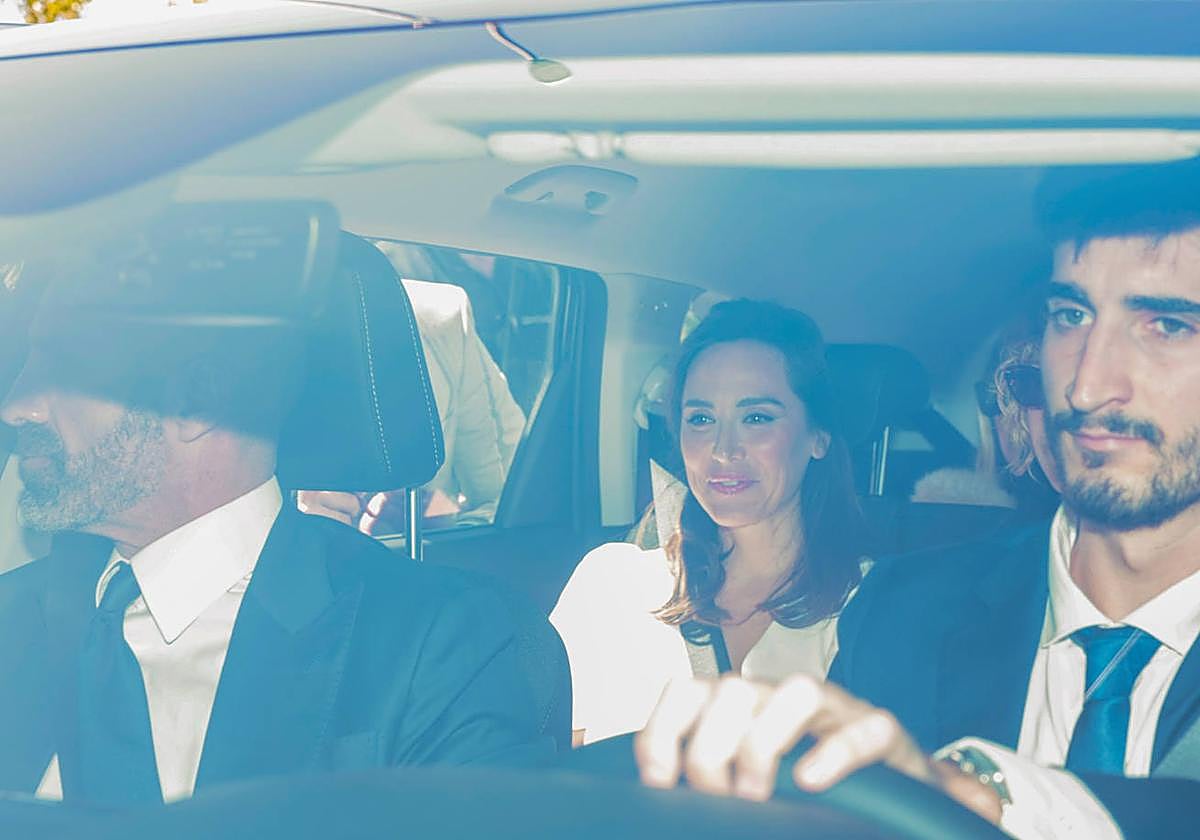 Tamara Falcó llegando al palacio 'El Rincón' en el día de su boda