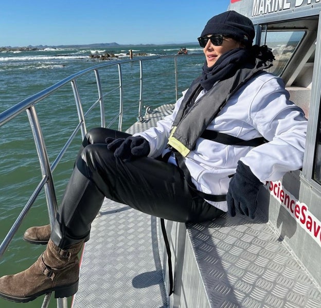 Tamara Falcó, en un viaje en barco, por la costa de Sudáfrica