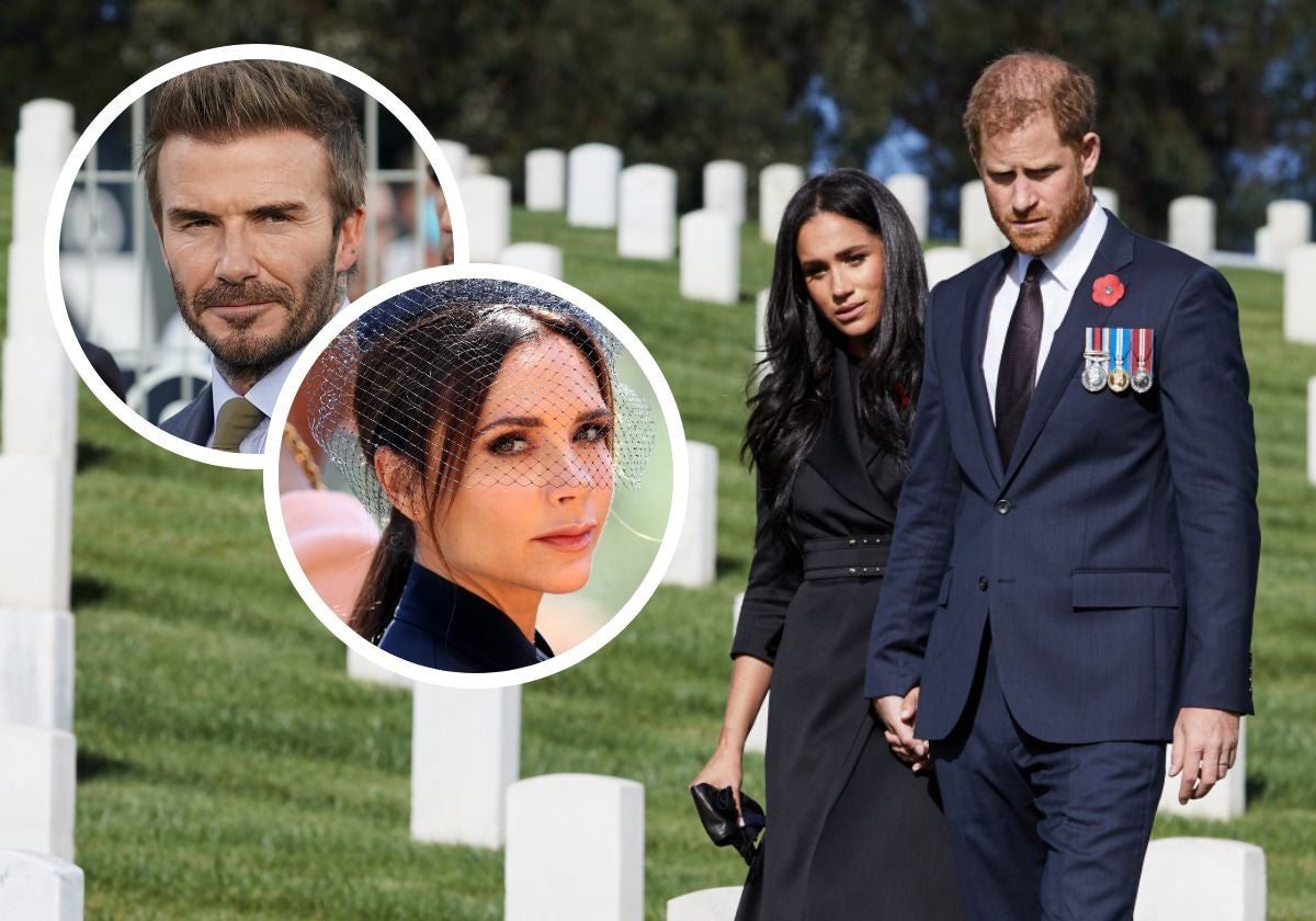 El Príncipe Harry junto a Meghan Markle/ David y Victoria Beckam