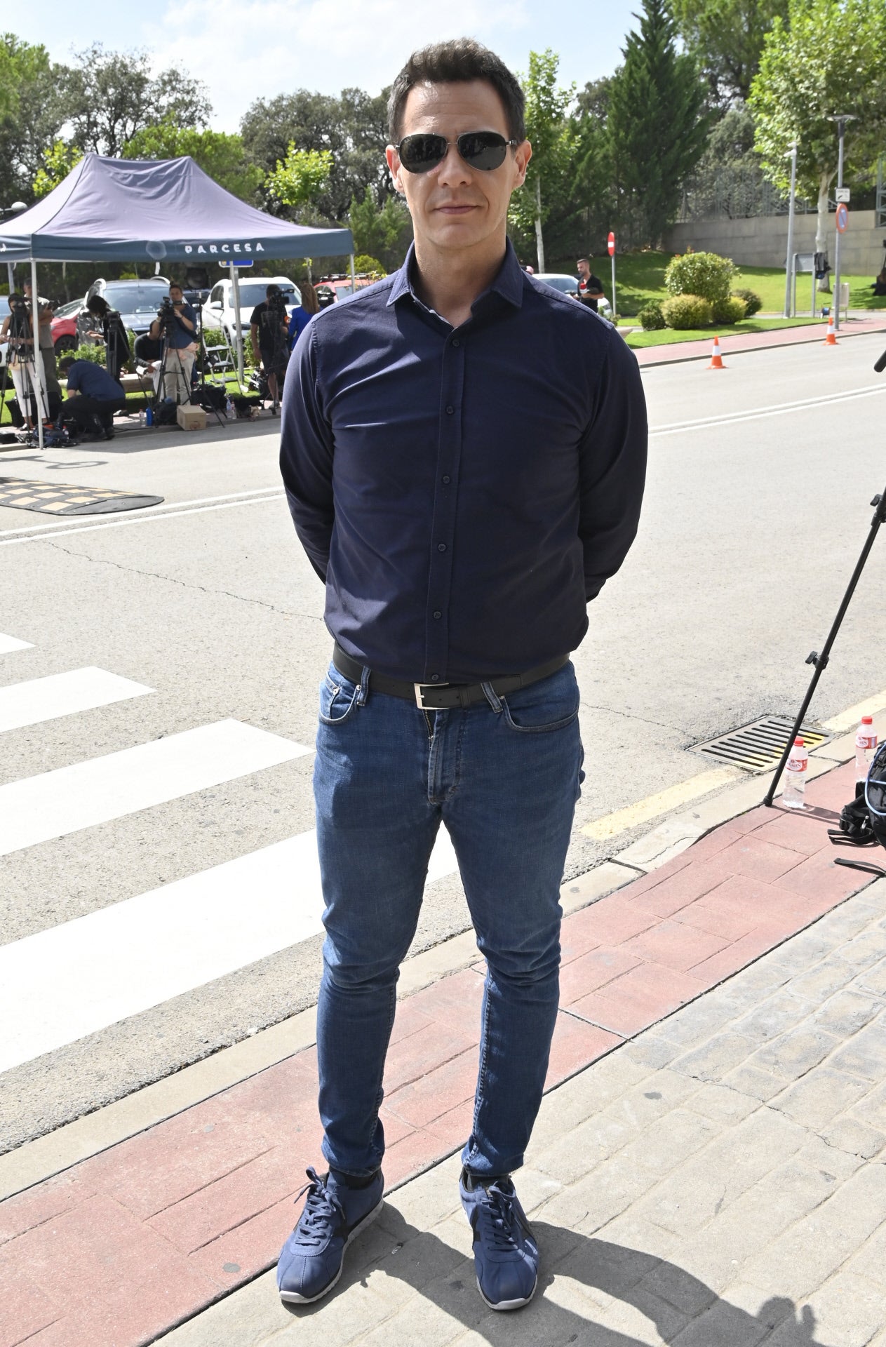 Christian Gálvez llegaba solo al tanatorio