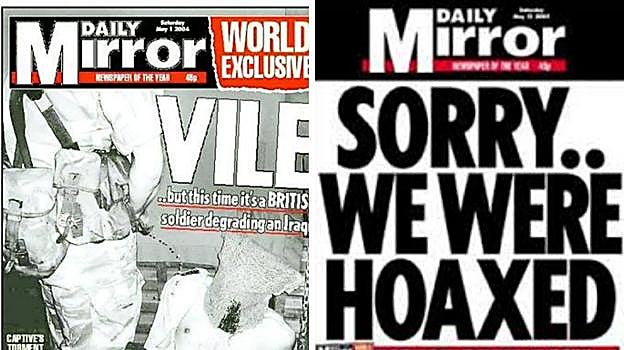 La portada que le costó el puesto a Morgan en el Daily Mirror y la que publicó el medio para disculparse.