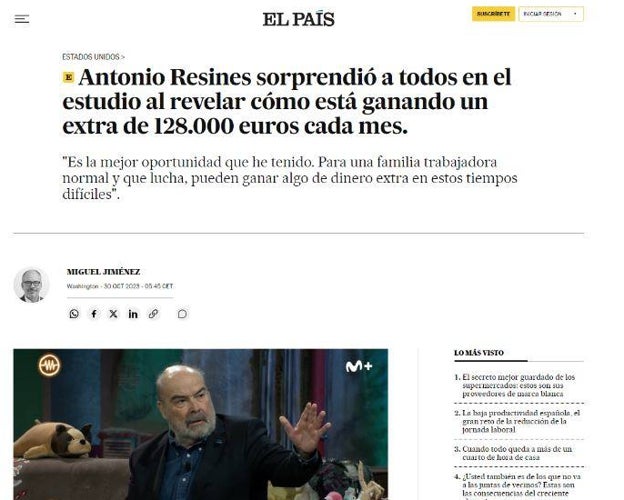 El timo en el que han involucrado a Antonio Resines y Martiño Rivas