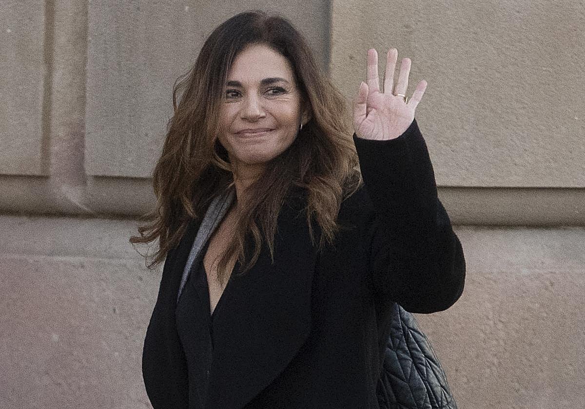 Mariló Montero, a su llegada a la Audiencia de Barcelona, este martes