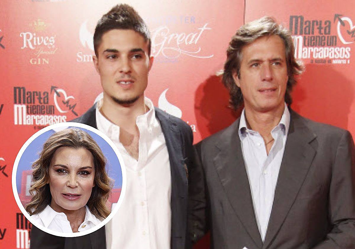 Carlo Costanzia junto a sus padres, Mar Flores y Carlo Costanzia