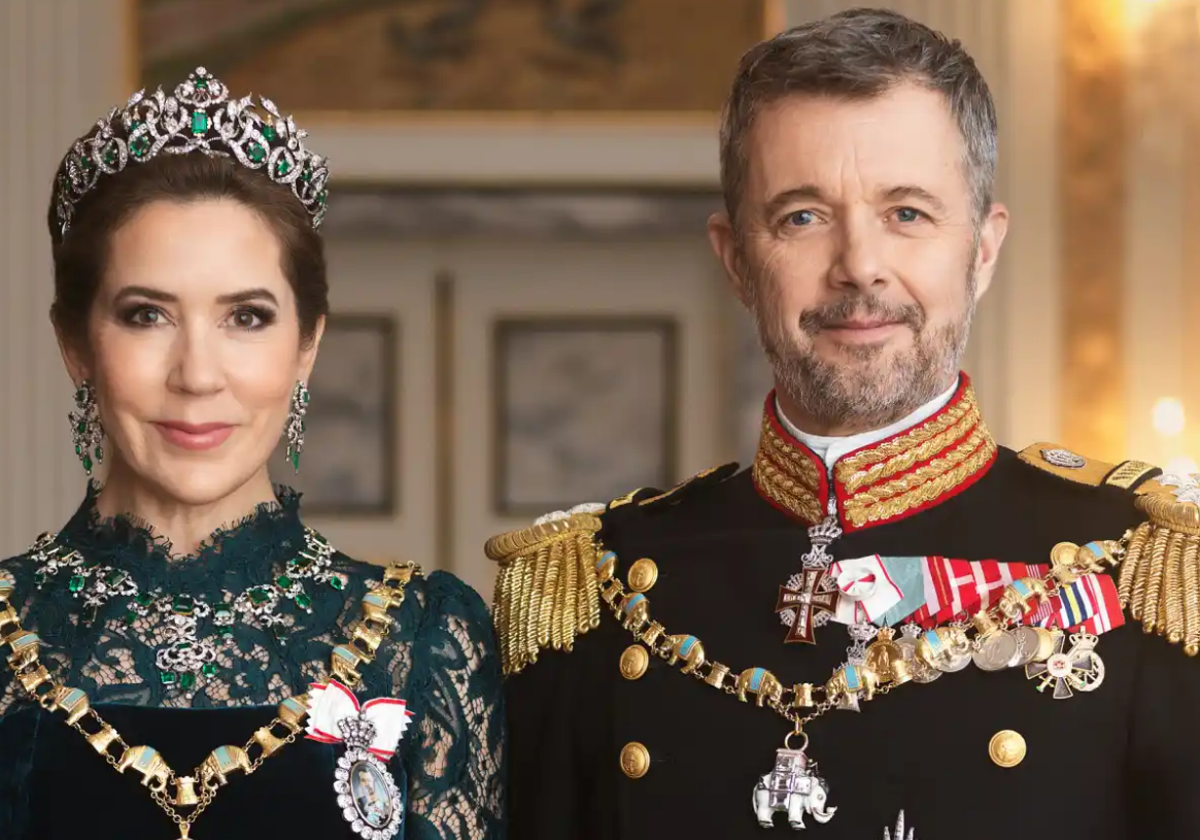 Los Reyes de Dinamarca posando en su primer retrato