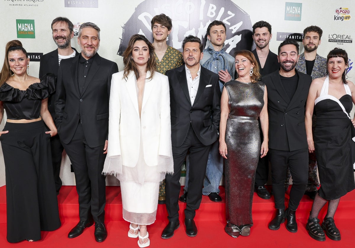 Elenco de la película 'Disco, Ibiza, Locomía' en el estreno