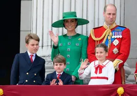 Kate Middleton, junto a su familia en el 'Trooping the Colour' del pasado año.
