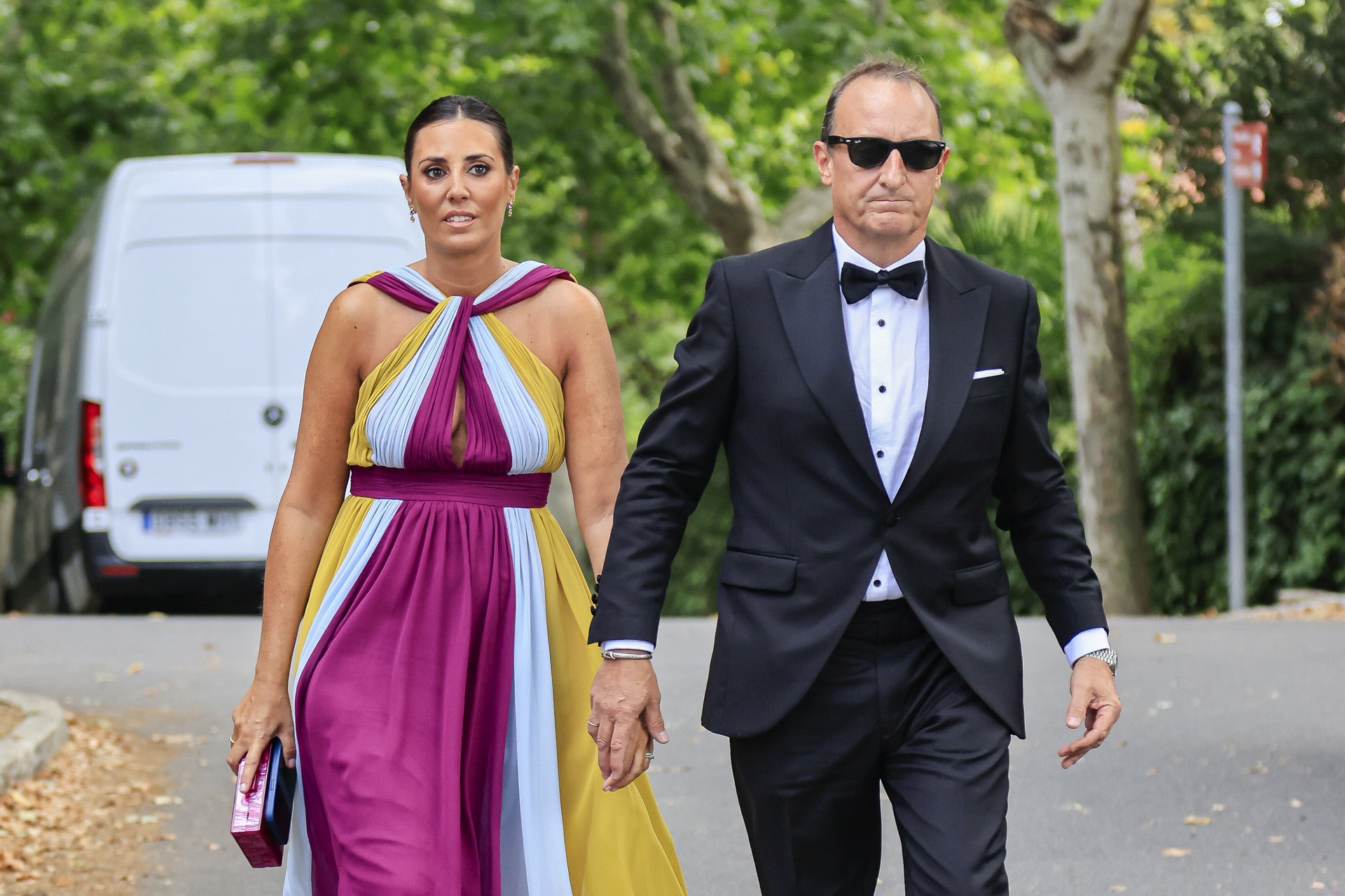 Daniel Mezquita, guitarrista de Hombres G, junto a su mujer Andrea López