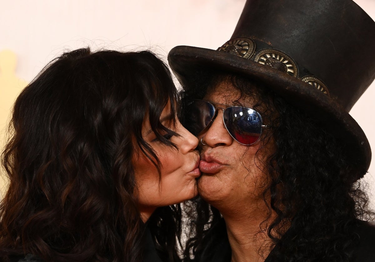 Slash y su mujer, Meegan Hodges, en una imagen de marzo de este año.