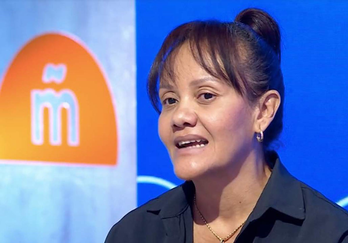 Darlin Arrieta, hermana de Edwin, en una reciente entrevista para televisión.