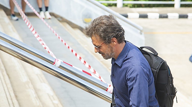 Rodolfo Sancho durante el juicio de su hijo Daniel en Tailandia