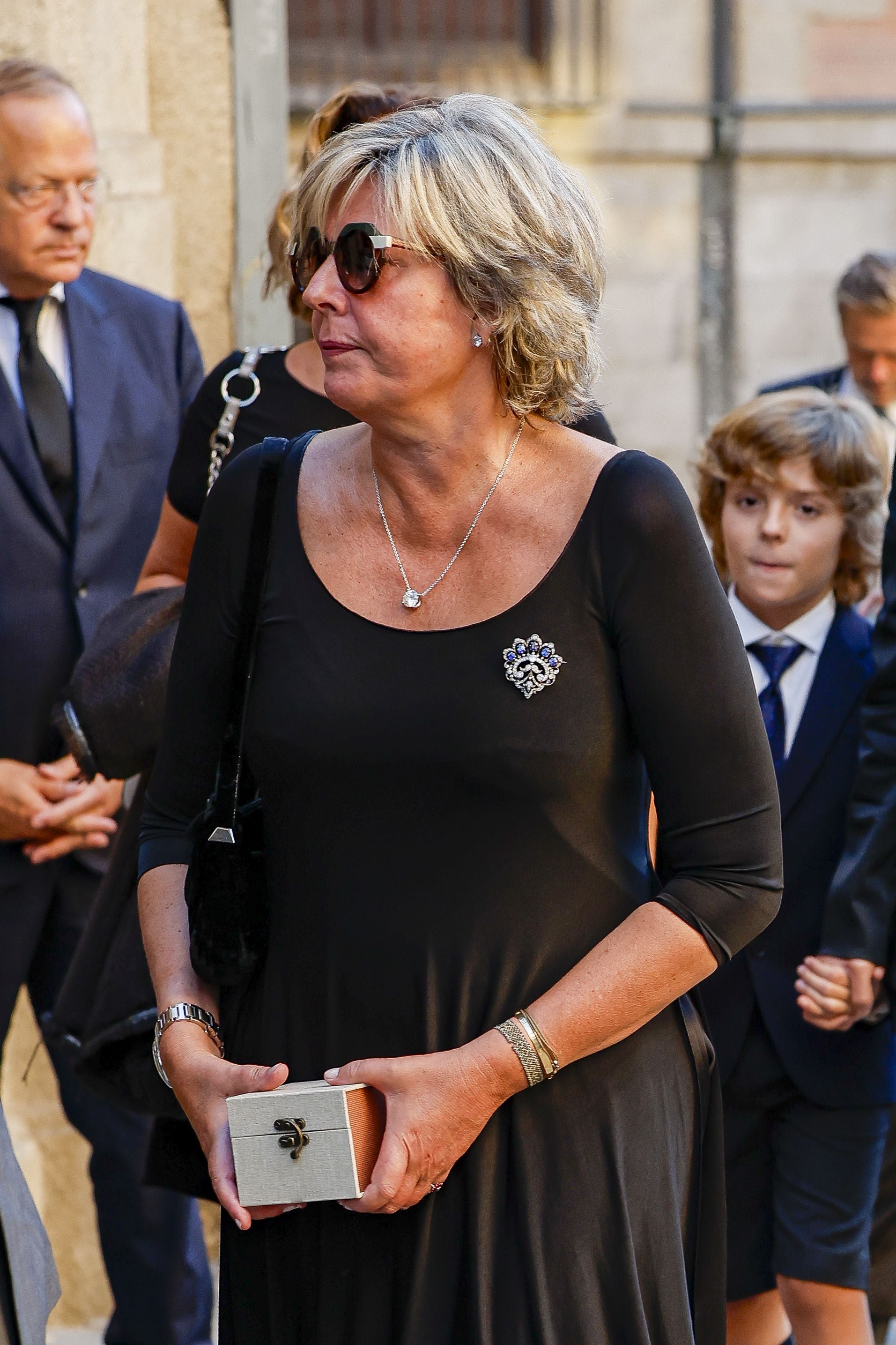 Simoneta Gómez-Acebo en la misa funeral de Juan Gómez-Acebo