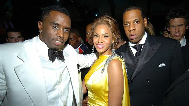 Puff Daddy con el matrimonio formado por Beyoncé y Jay-Z