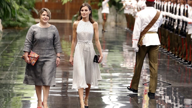 Lis Cuesta y la Reina Letizia en Cuba, 2019