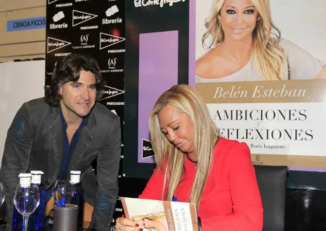 Secondary image 1 - Above, Belén Esteban and Toño Sanchís at one of the 'Más que baile' galas. Left, that of San Blas. together with his then representative, at a signing of his book. Right, the Villanueva del Pardillo house that went up for auction