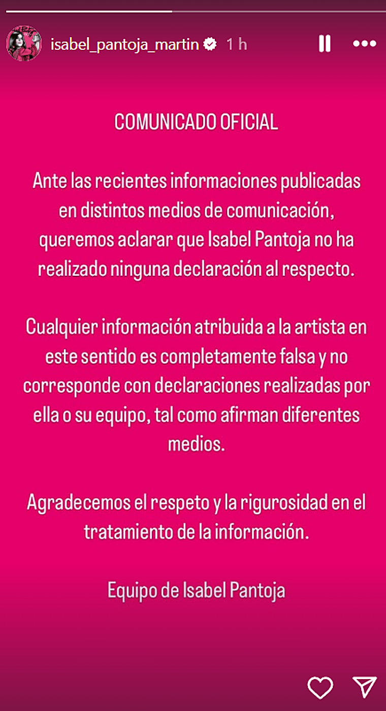 El contundente mensaje de Isabel Pantoja tras la investigación a su sobrina, Anabel