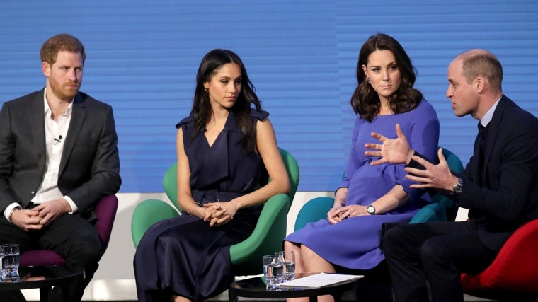 Harry, Meghan, Kate y Guillermo en el primer Royal Foundation Forum, cuando se ganaron el título de 'Fantastic Four'