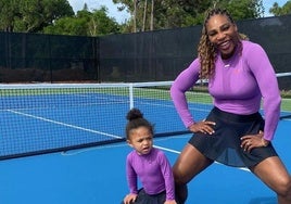 Serena Williams junto a su hija