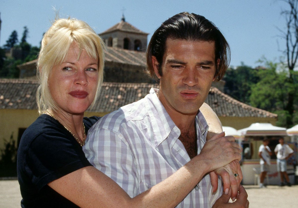 Antonio Banderas y Melanie Griffith, en una imagen de 1990