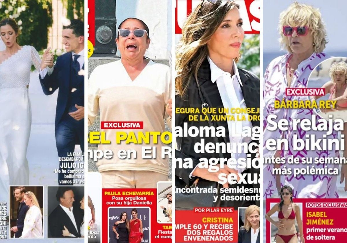 La emoción de Isabel Pantoja en El Rocío y la boda de Jaime Lorente: las revistas de la semana