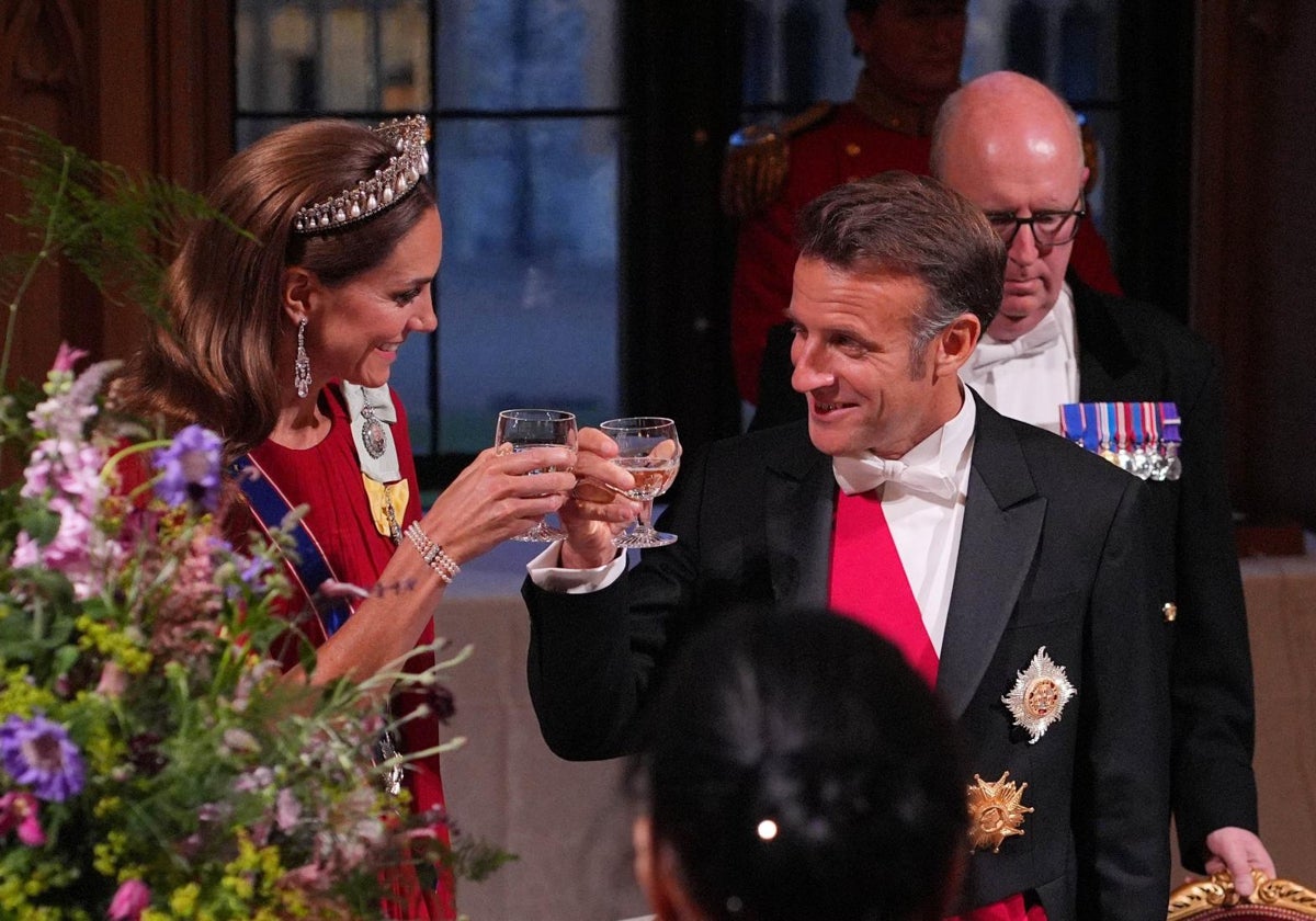 La Princesa Kate y Emmanuel Macron