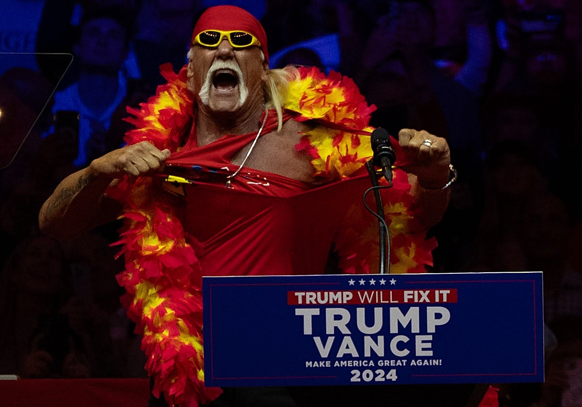 Hulk Hogan, durante un acto de la campaña electoral de Donald Trump.