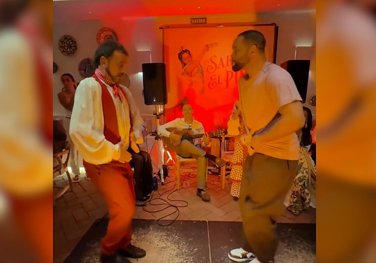 Will Smith junto a Felipe de Algeciras en un tablao de Marbella