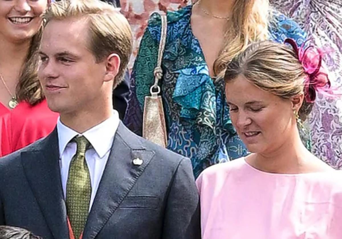 Lukas de Liechtenstein y la condesa Marie Magdalena, en la boda de la princesa María Carolina.